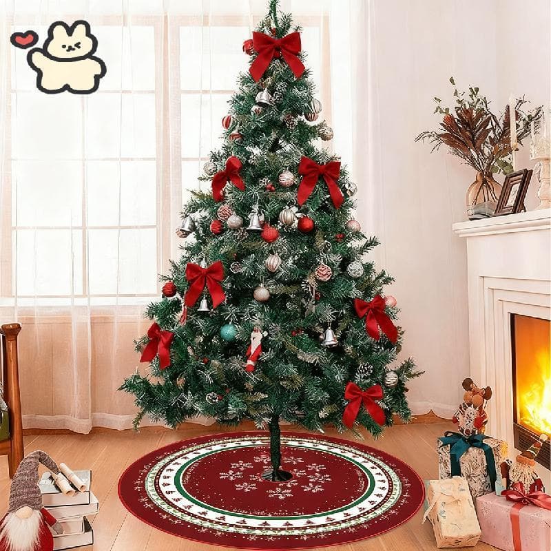 Saia De Árvore De Natal Decoração De Férias De Veludo De Pelúcia Para Sala De Estar Piso Festivo Em Torno Da base Aconch