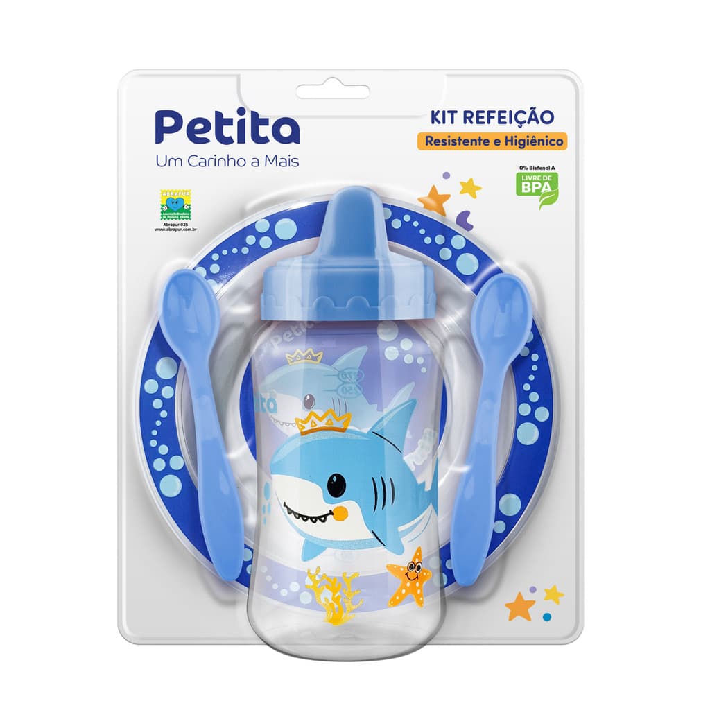 Kit Refeição Infantil Prato e Copo de Treinamento c/ Válvula