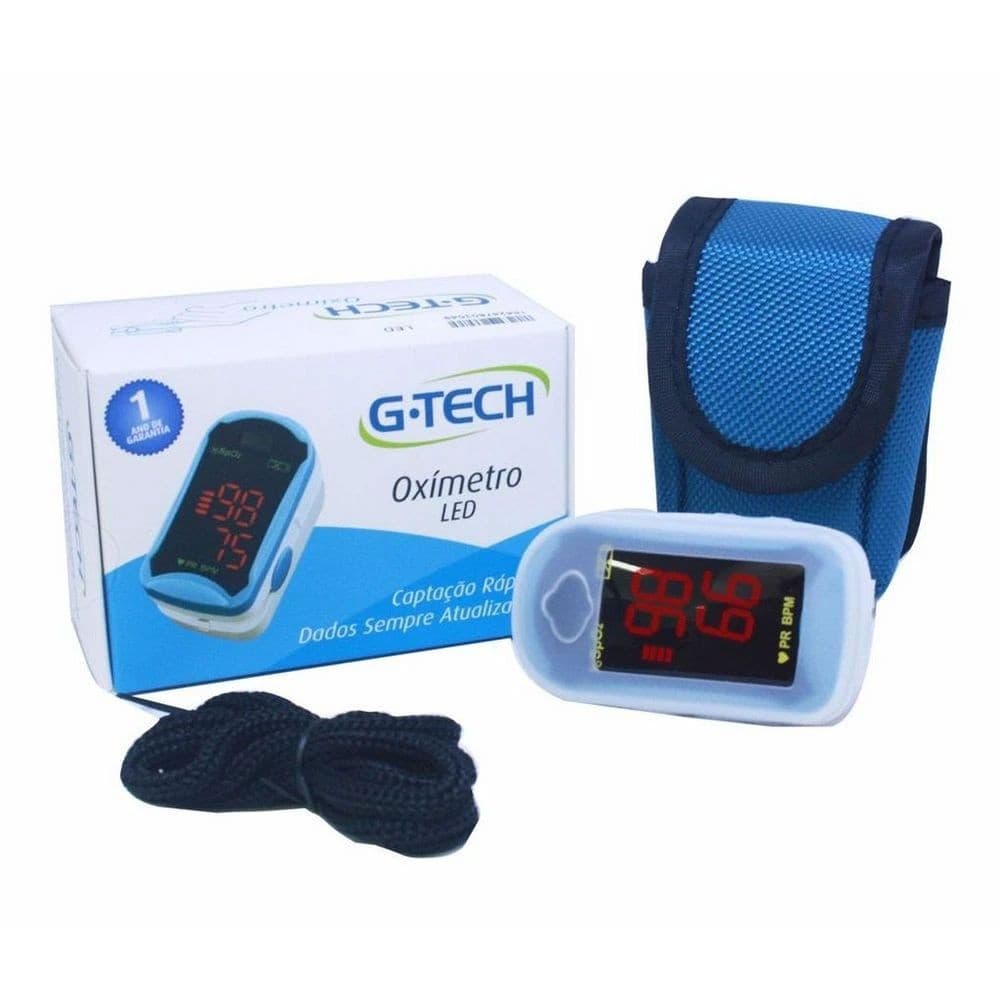 Oximetro Digital de Pulso Portatil de Dedo Led G-Tech