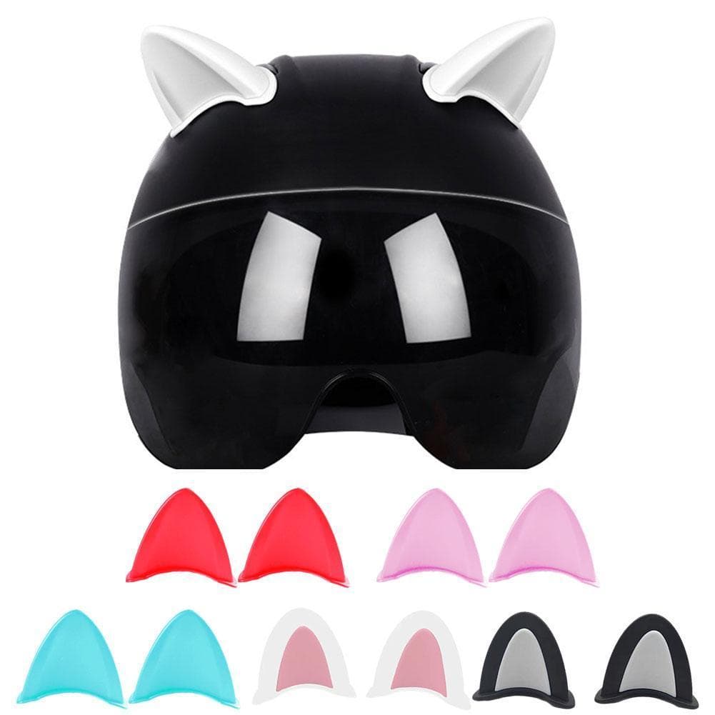2 Pçs Universal Capacete Da Motocicleta Orelhas De Gato Decoração Acessórios Esporte Chifres Canto C0I1