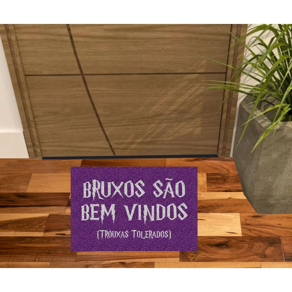 TAPETE BRUXOS SÃO BEM VINDOS - COR ROXO