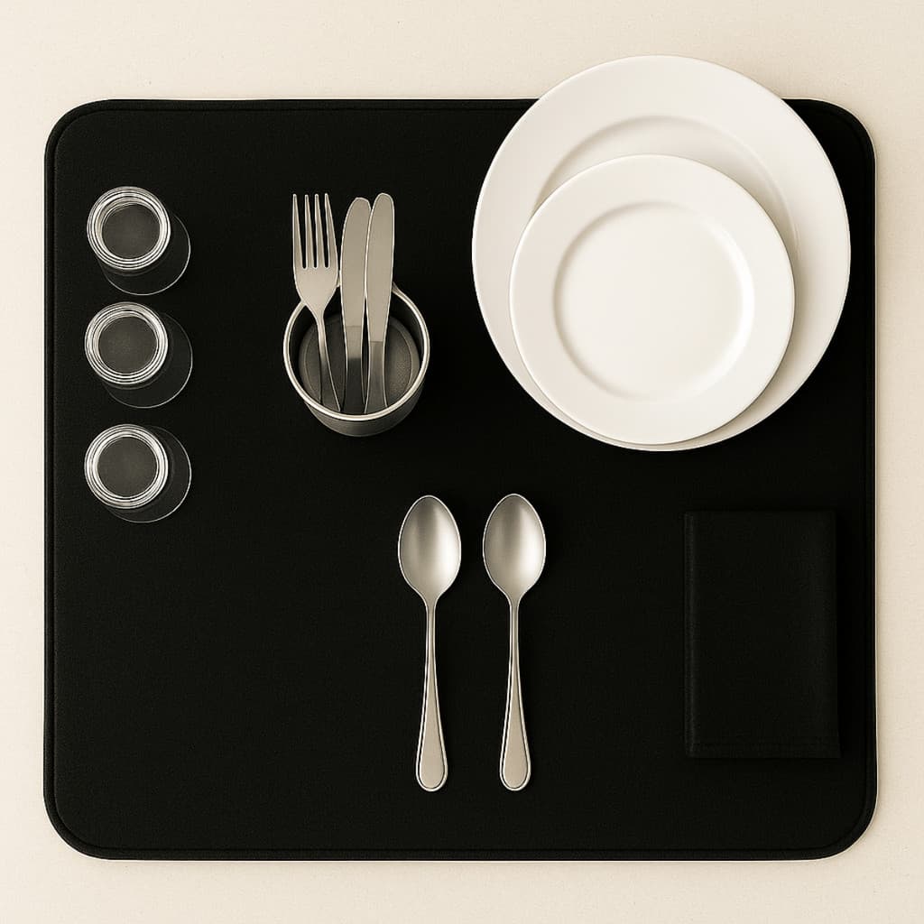 Tapete Escorredor de Louça Flexível e Absorvente para Pia e Cozinha 40x30cm