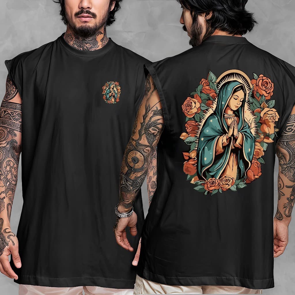 Regata Camiseta Oversized Estampa Nossa Senhora Exclusiva 100% Algodão