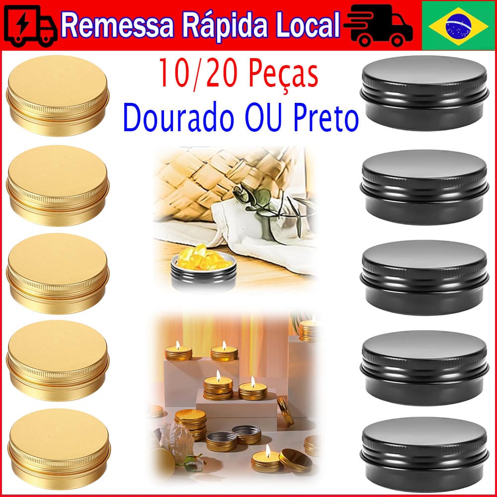 10/20 pçs Pote de lata de alumínio de 50 ml, recipientes de maquiagem de 50g, recipiente redondo pequeno para cosméticos