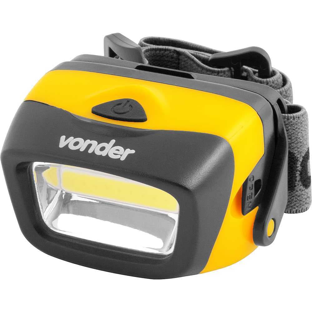 Lanterna de Cabeça LED COB Vonder LCV120 120lm Ajustável 3 Modos Para Capacete Camping Pesca