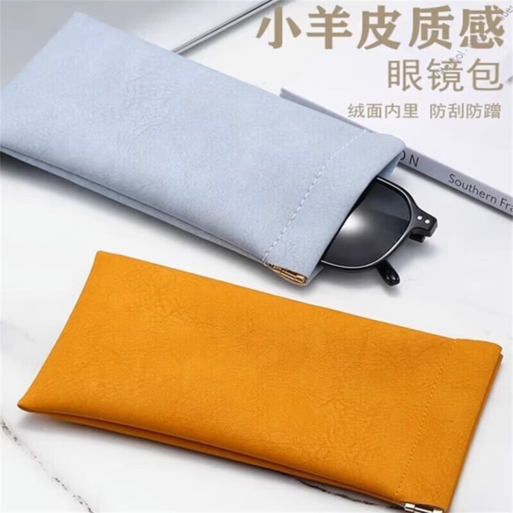 Estojo Portátil Para Óculos-Bolsa De Armazenamento De Couro E De Sol , Várias Cores , Mulheres Homens