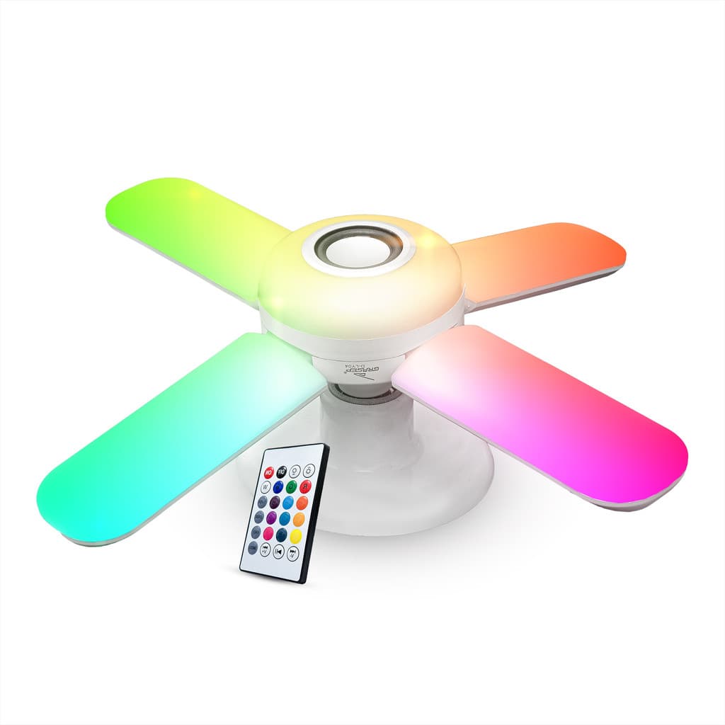 Luminária LED Bluetooth 5.3 Som 24W Efeitos RGB rosca E27 Controle Remoto Design Compacto Iluminação Decorativa