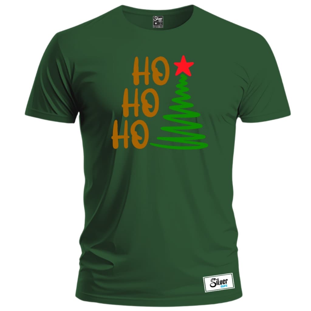 Camiseta Arvore de Natal Hohoho Camisa 100%Algodão Unissex