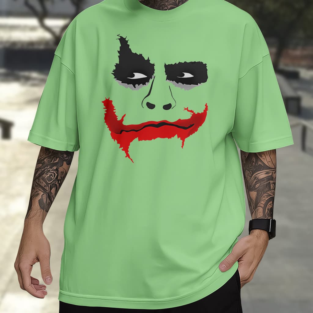 Camiseta Rosto Coringa The Joker 100% Algodão Camisa Geek Estilo Streetwear