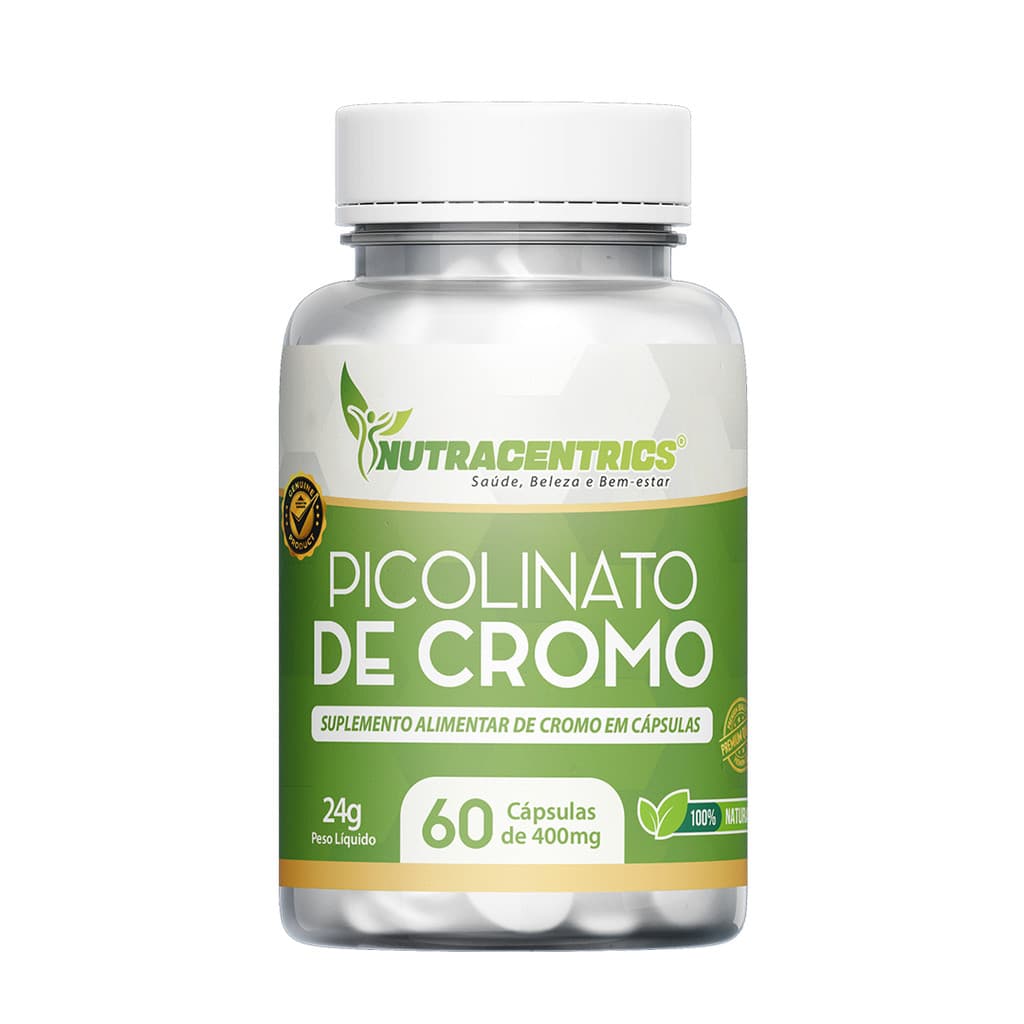 Picolinato de Cromo 60 Softgels 400mg Nutracentrics Saúde Beleza e Bem Estar