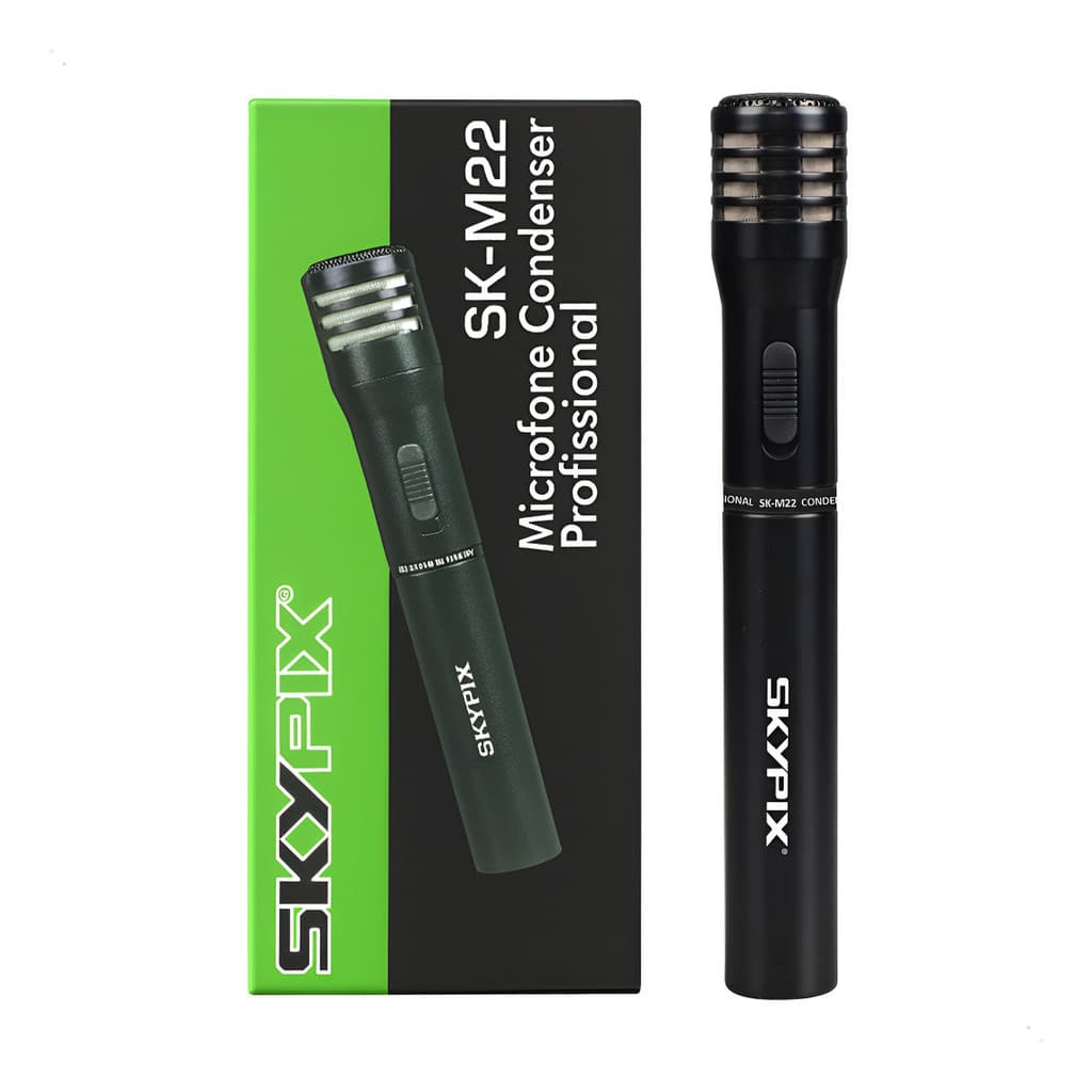 Microfone Condensador Shotgun Skypix Skm22 Profissional  - Preto