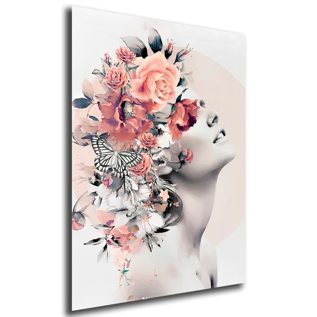 Quadro Decorativo GRANDE Alta Resolução Para Sala Quarto Escritório Quadro Mulher com Flor 4