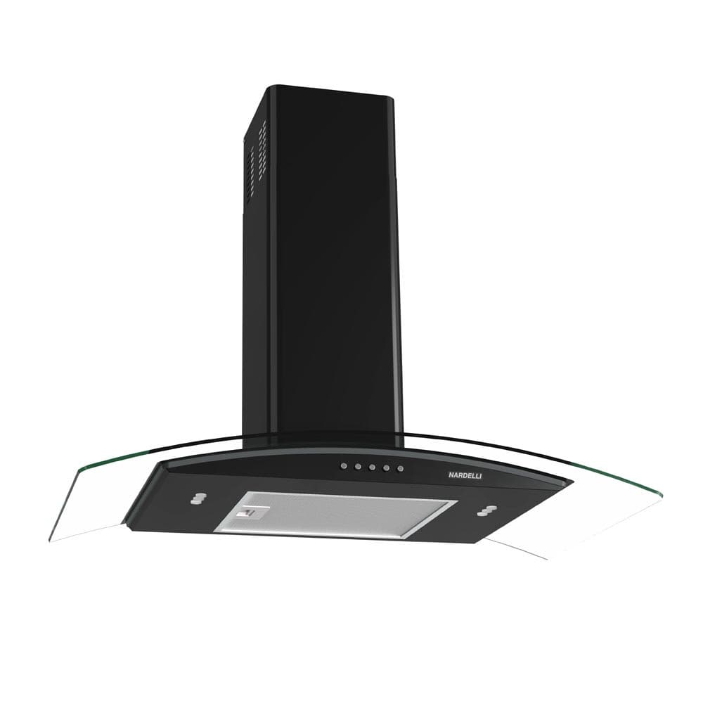 Coifa Nardelli de Parede Clean Vidro Curvo 80cm Preto