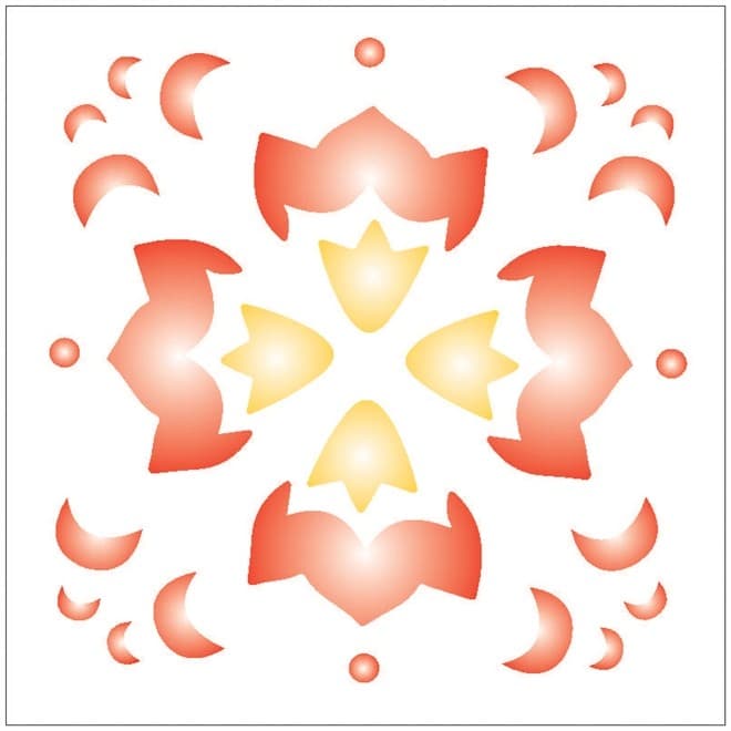 Stencil 10x10 - Arabesco Tulipa Ii (opa 139)
