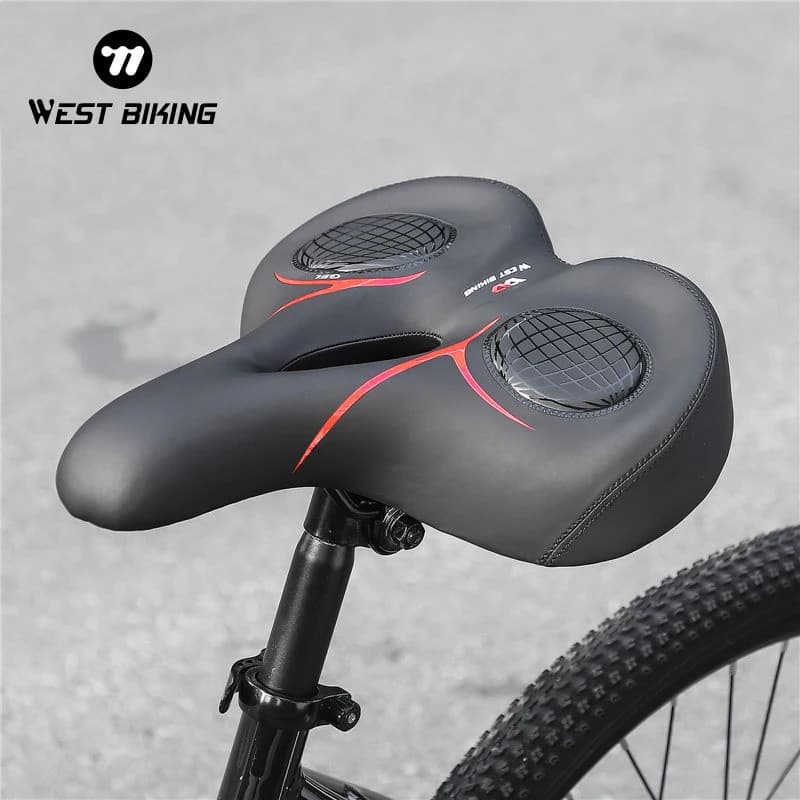 WEST BIKING Selim de Bicicleta em Gel Ergonômico, Macio, Largo e Espesso, para Ciclismo de Longa Distância, MTB e Bicicl