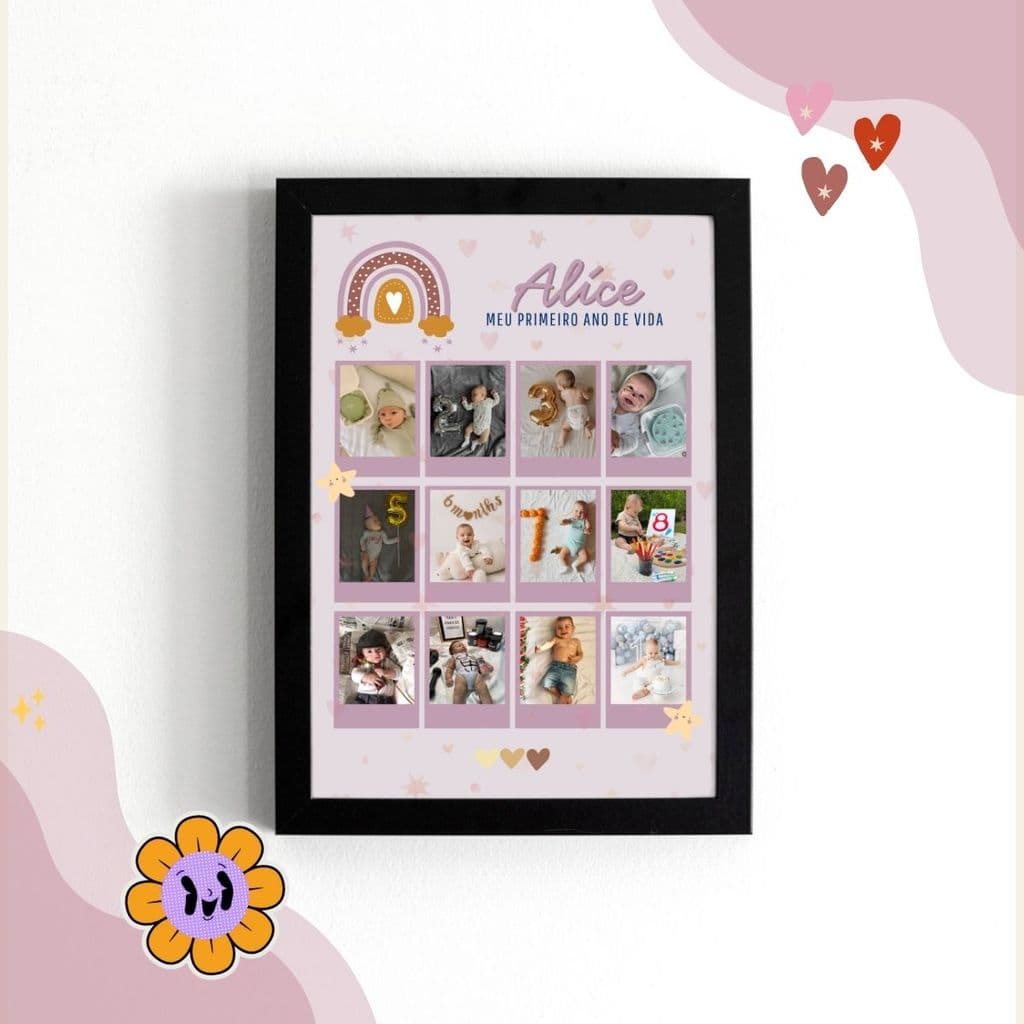 Quadro Personalizado Menina Boho Maternidade Envio Imediato Moldura em MDF Quarto do bebê