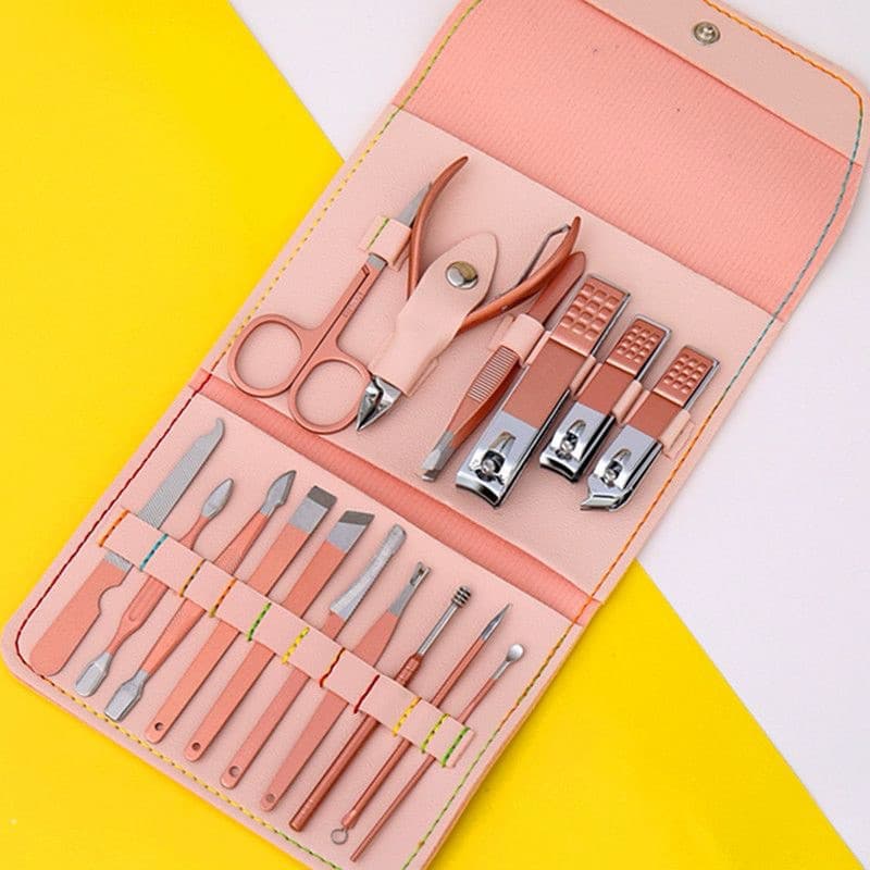 KIT 16 Professional Aço Inoxidável Cutícula Nippers Cortador De Unhas Ferramentas
