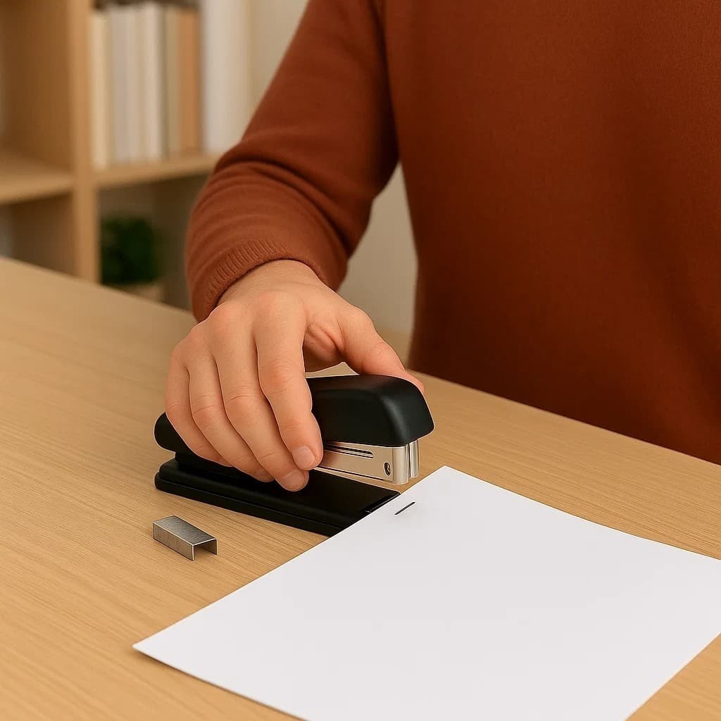 Grampeador Folha Organização Papeis Escritório Escolar Presilhas Clips Equipamento Prendedor