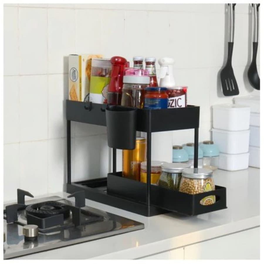 Rack Armazenamento Cozinha Removível De Camada Dupla Desktop Multifuncional Para Garrafa SHUSHU SHOP