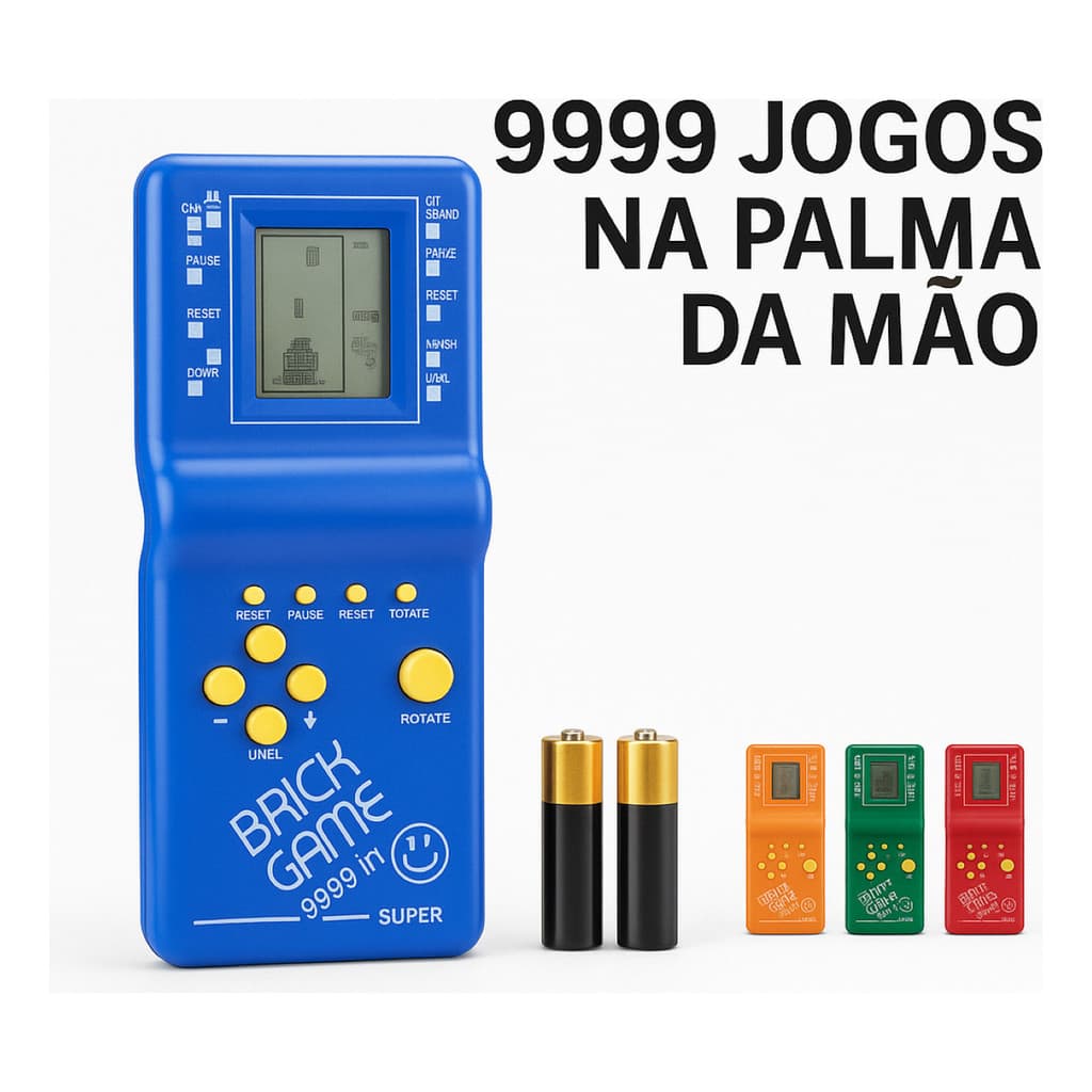 Mini Game Portátil Retro 9999 Jogos Brinquedo Educativo Tetris Snake Clássico Anos 90 Presente Infantil