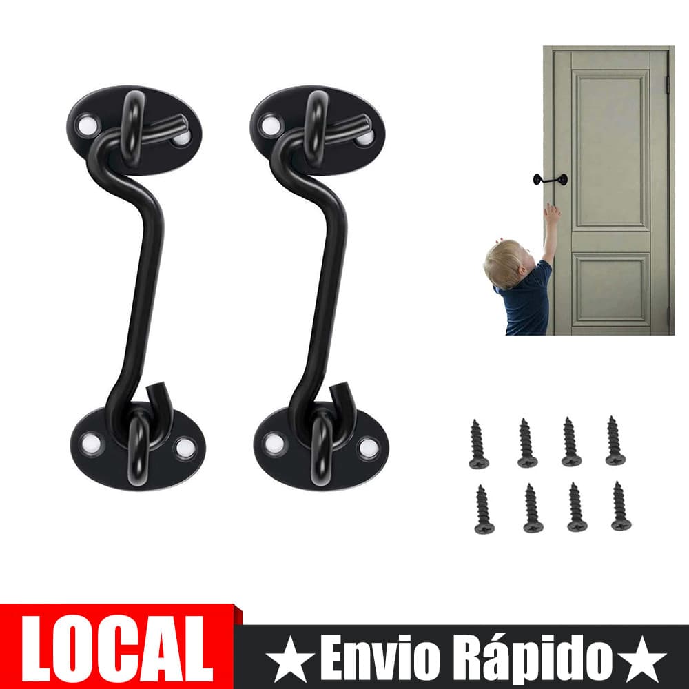 Trava de porta de aço inoxidável sólido 2 unidades por conjunto com 8 parafusos grossos 6 mm