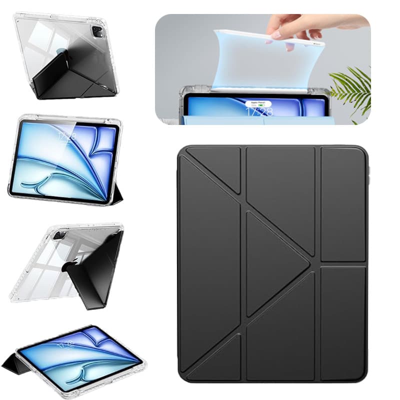 Capa Dobrável Para Ipad 11ª/10ª/ Samsung Tab A9+/S10FE+/S9FE+/S6 Lite Com Compartimento Para Caneta, Multiângulo