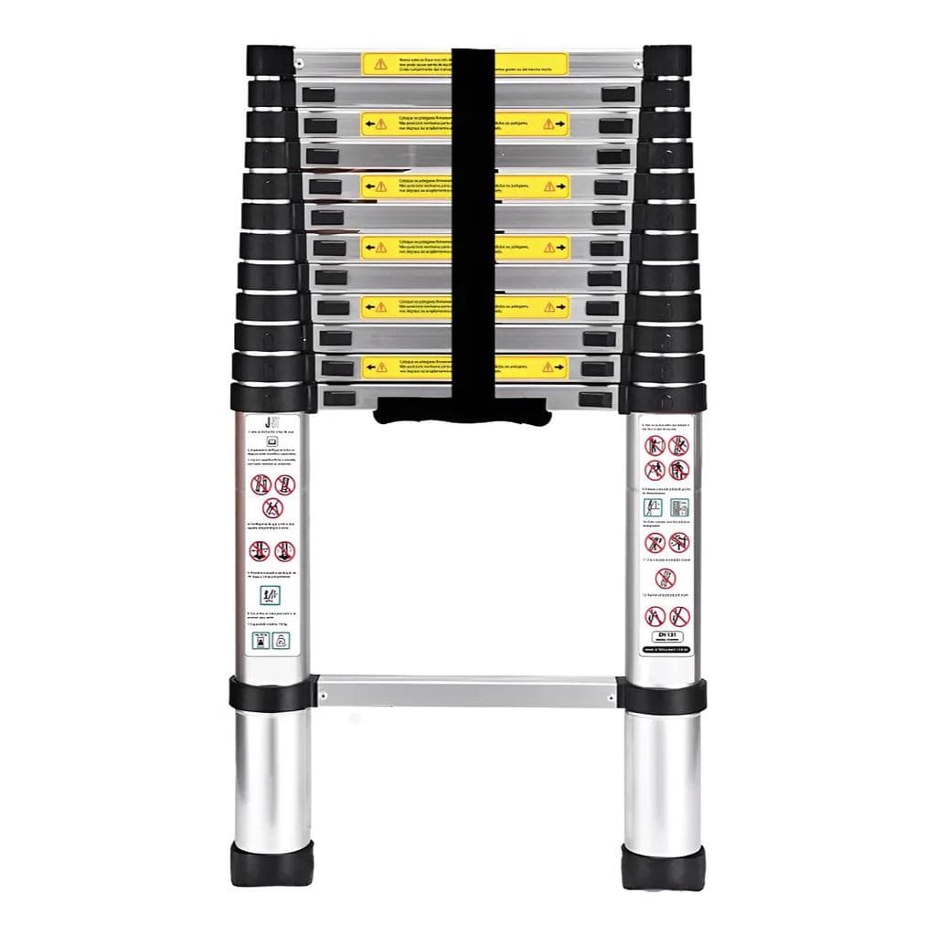 Escada Telescópica Inox 3,8m 13 Degraus Extensiva Profissional ETI380 JST
