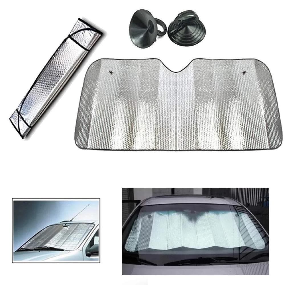 PROTETOR SOLAR PARABRISA CARRO TAPA SOL TERMICA QUEBRA SOL PROTEGE PAINEL PROTECAO METALICA UV DOBRAVEL MANTENHA SEU VEI