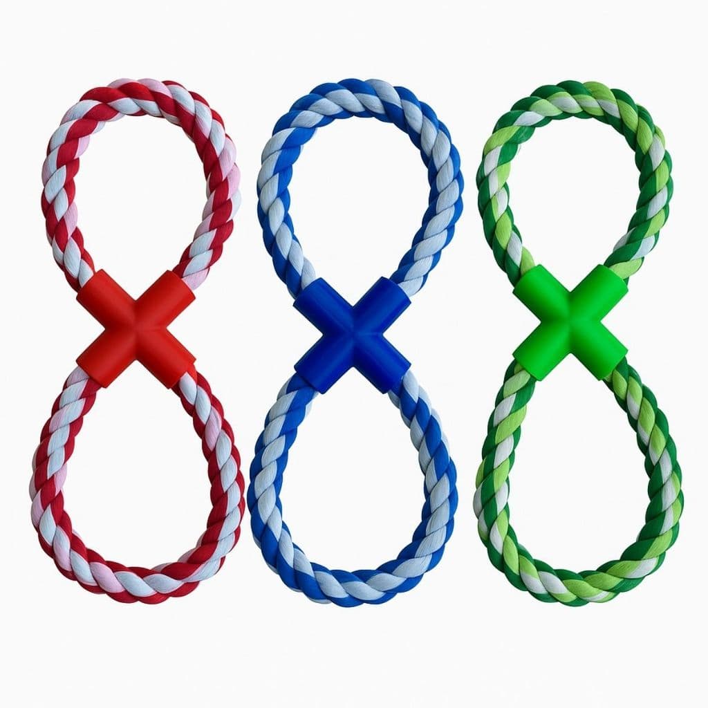 Brinquedo de Cachorro Mordedor Pet Corda Infinito Resistente Cabo de Guerra Interativo Plástico X