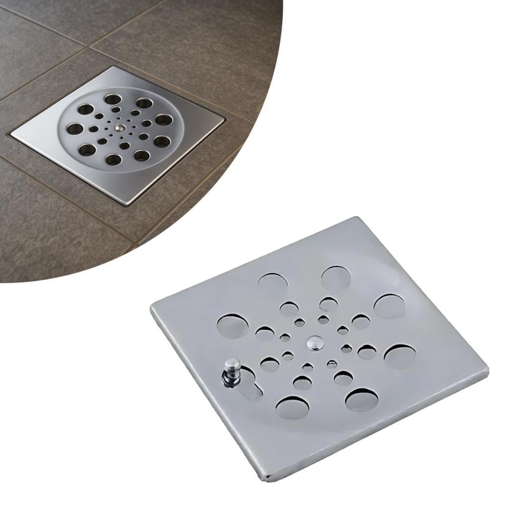 Grelha Quadrada Inox Rotativa para Ralo Banheiro e Cozinha
