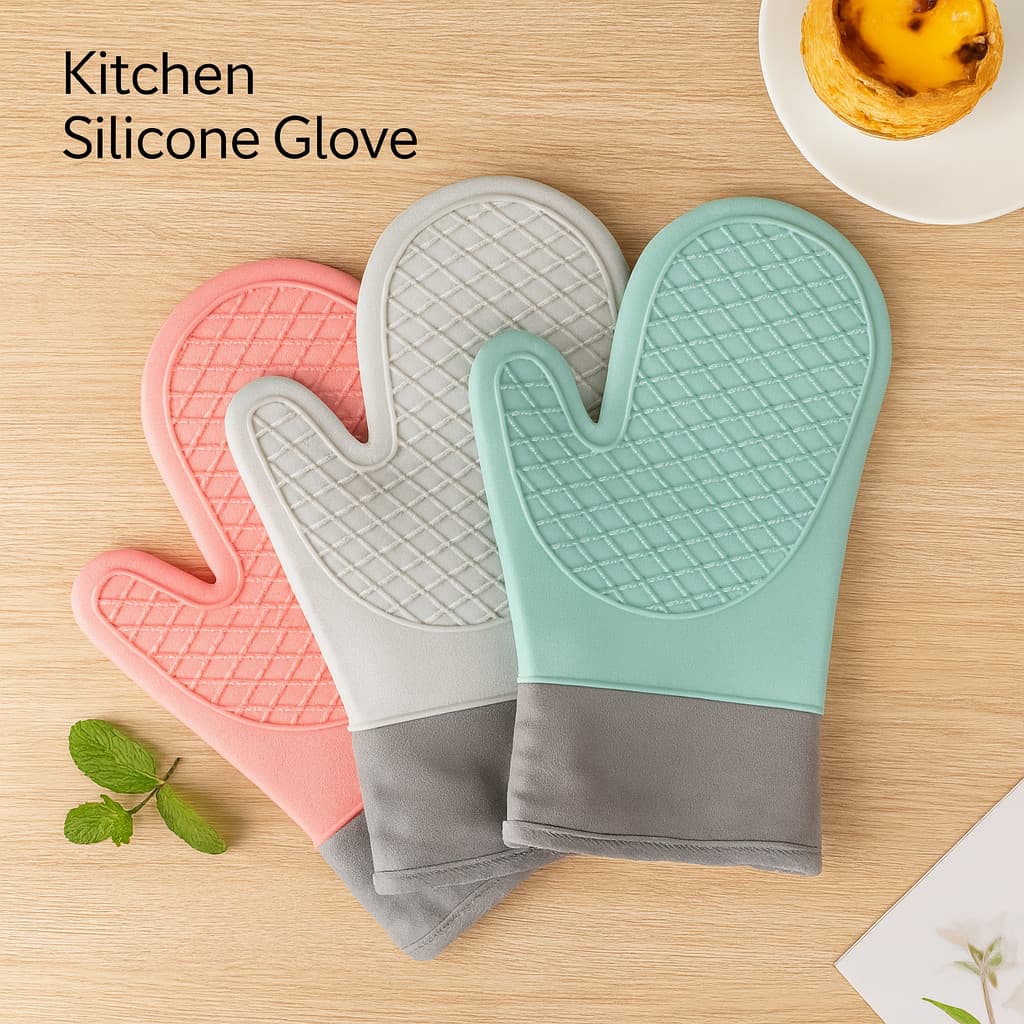 Luva de Silicone Térmica para Forno e Micro-ondas – Antiderrapante, Resistente ao Calor e Fácil de Limpar