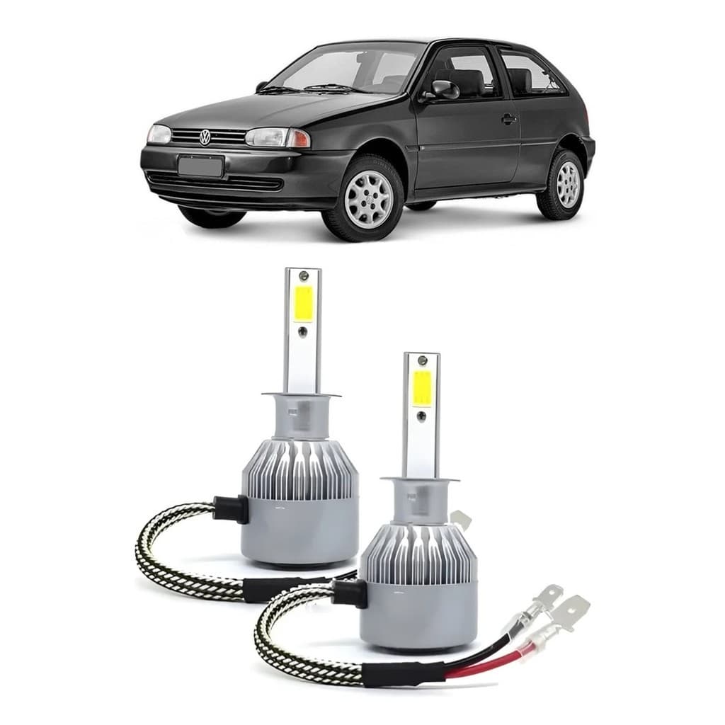 Par Lampada Super LED Farol de Milha Gol Parati Saveiro G2 1996 1997 1998 1999 6000k H3