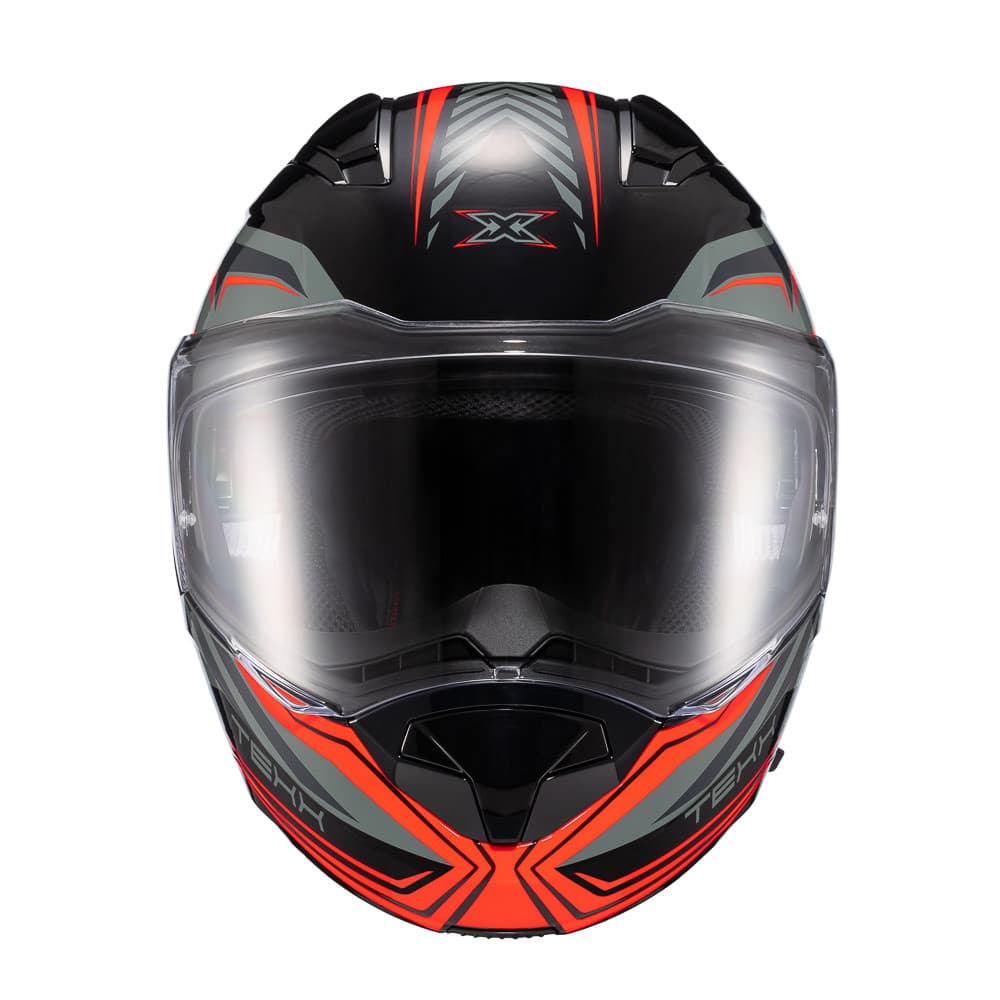 Capacete Texx Escam Kratos Nomade Pret Verm Cinz Bril 60