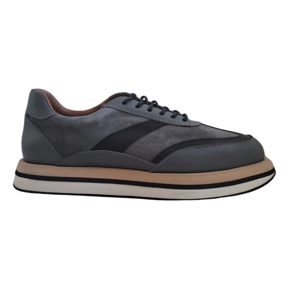 Tênis Sneaker Wizzor Vertex Cinza Couro