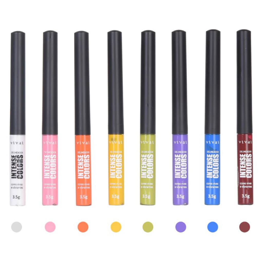 Kit 8 Delineadores Líquidos Coloridos Vivai 2069.1.1 | Cores Intensas à Prova D'água