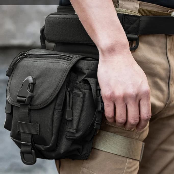 Pochete Bolsa de Cintura Perna Tática Reforçada Impermeável Multifuncional Ciclismo Exército Leg Bag