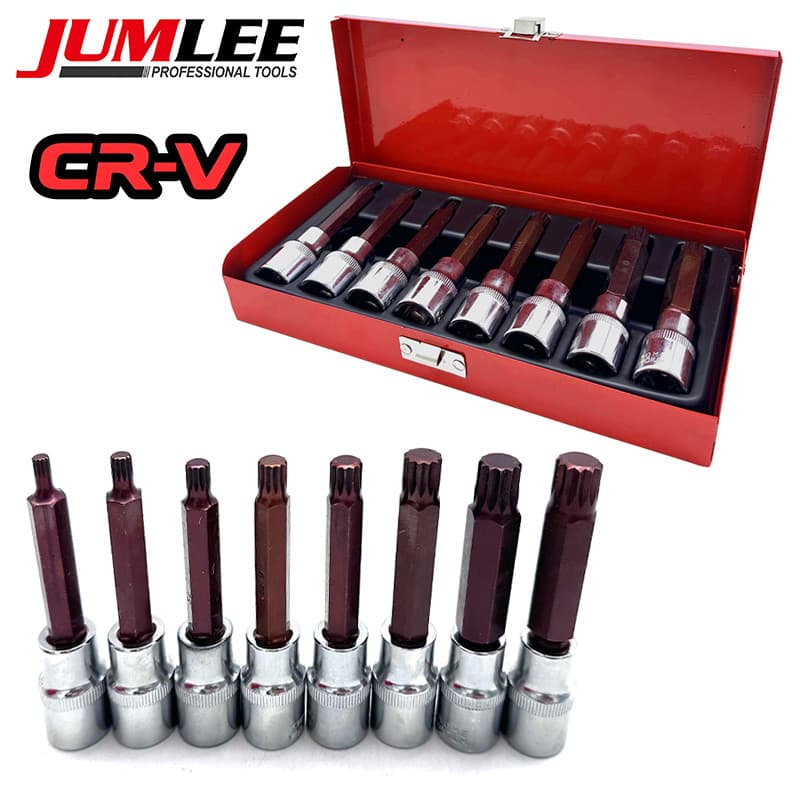 Conjunto de Cabecotes Torx de Ameixa Engrenagem de 12 Dentes Material CR-V e Liga S2 para Reparos Profissionais