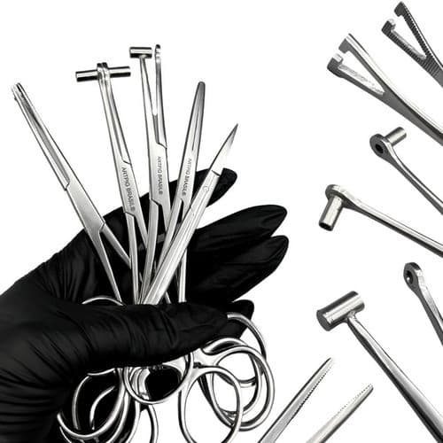 kit Pinça Body Piercing Tragus Septo Triangular Kelly mosquito Tesoura íris
