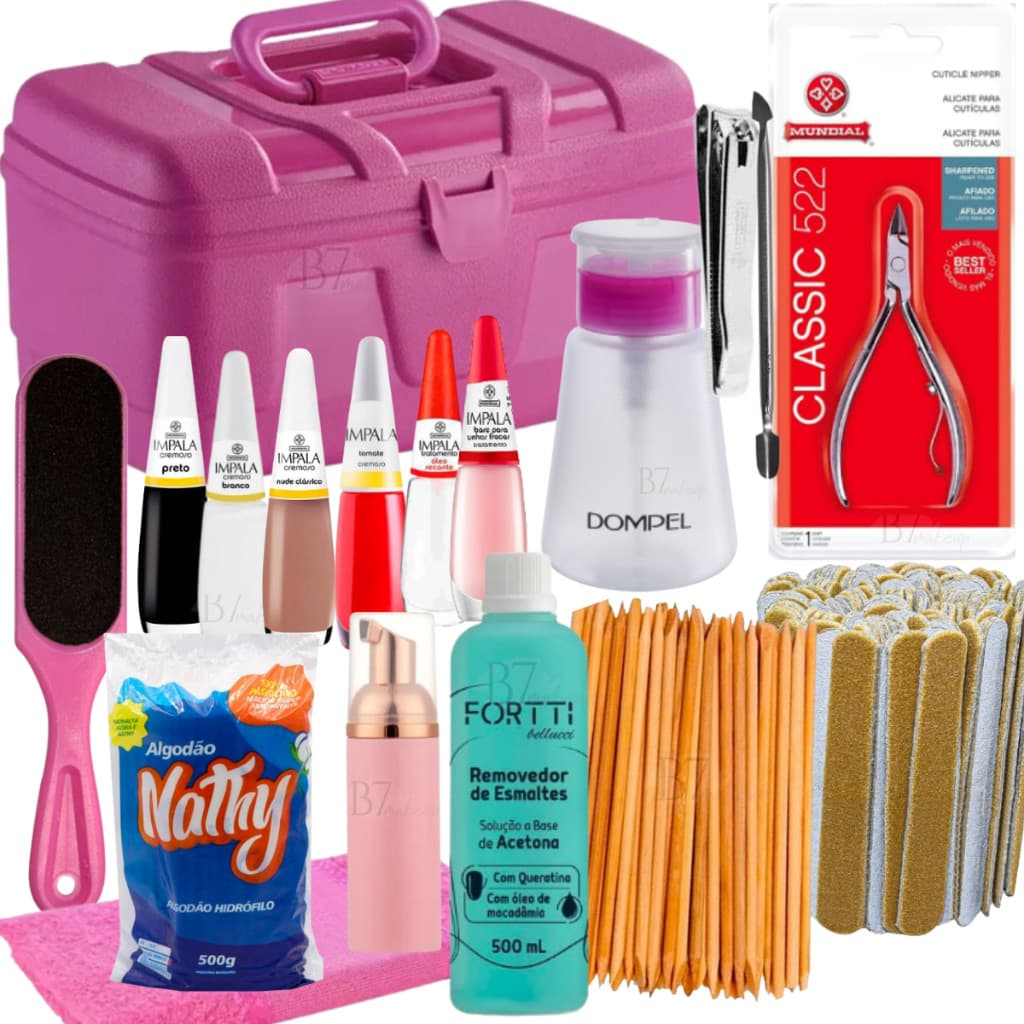 Kit Curso Manicure + Esmaltes + Maleta