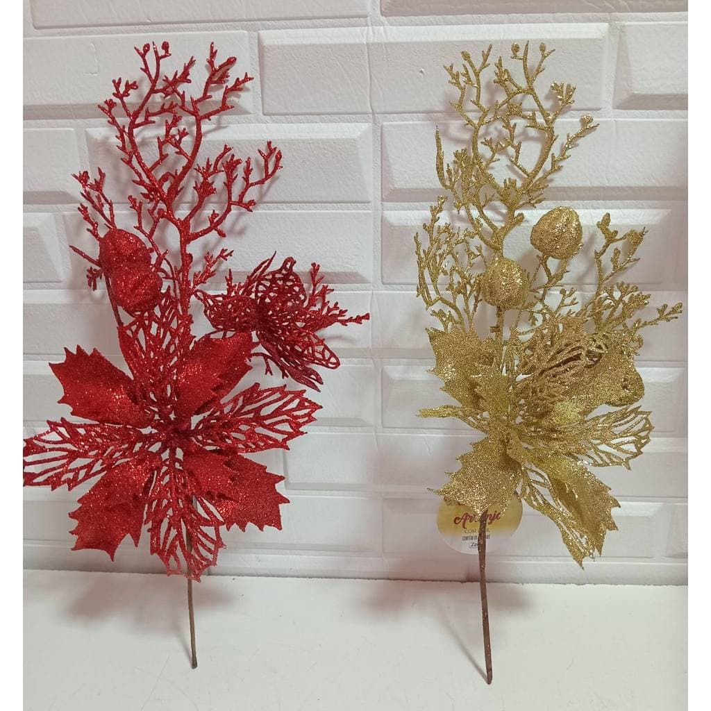 Arranjo com Flor com Glitter