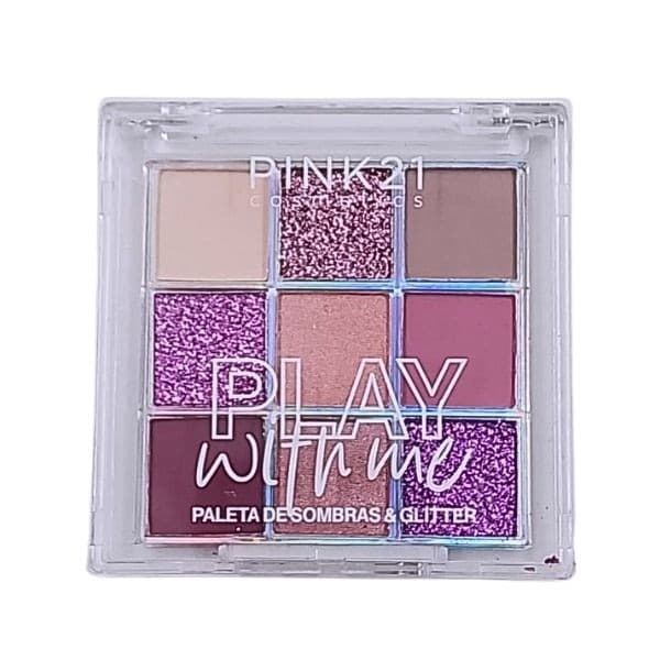 PINK 21 PALETA DE SOMBRAE GLITTER PLAY WITH ME COR 2 6,8G
