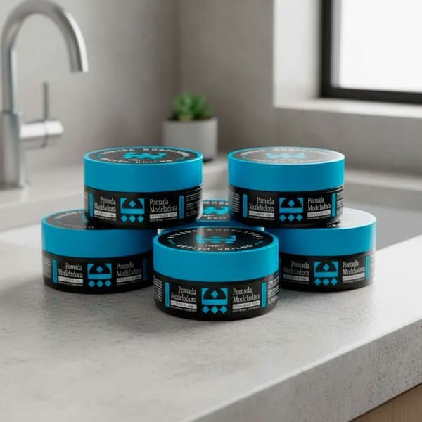 KIT 6 Pomadas Modeladoras Embaixador | Efeito Brilho | Fixação Forte | Não Resseca