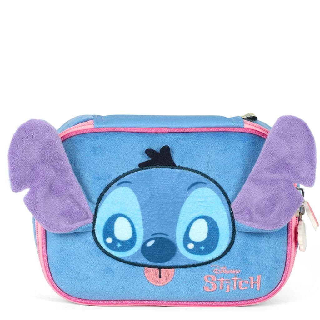 Estojo Box Escolar 100 Pens Aplique 3D Stitch Azul - Disney