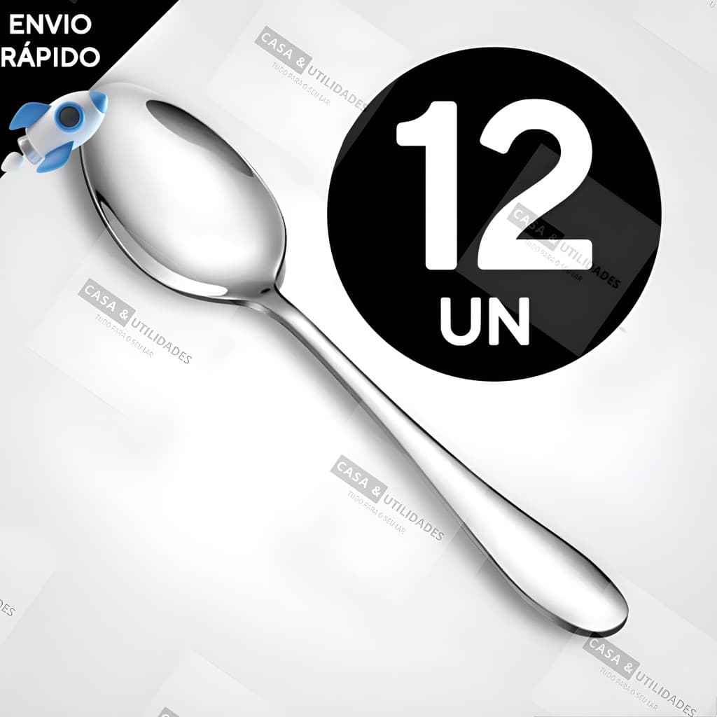 Jogo de Talheres 12 Colheres de Mesa Restaurante Para Cozinha Talher Casa Restaurante Alta Qualidade