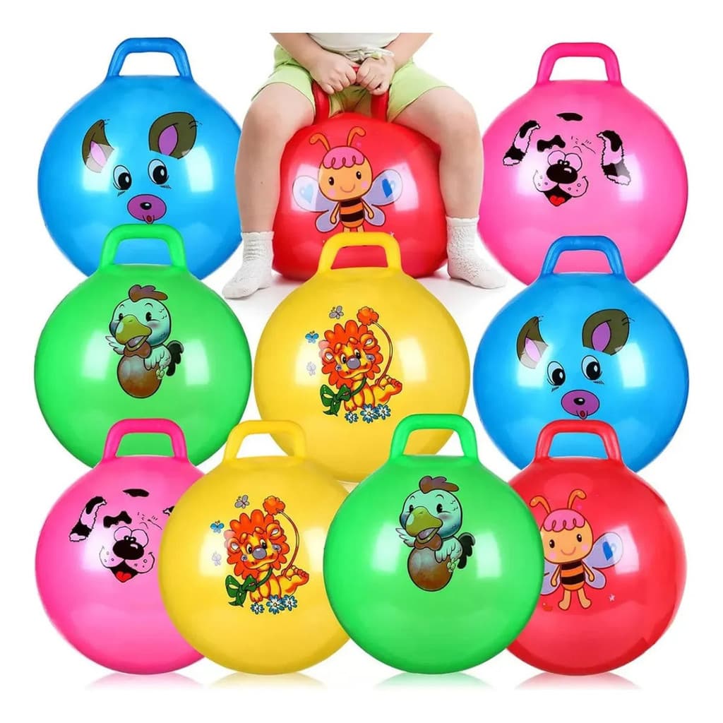 Brinquedo Bola Pula Upa Inflável Infantil C/ Alça 45Cm Color