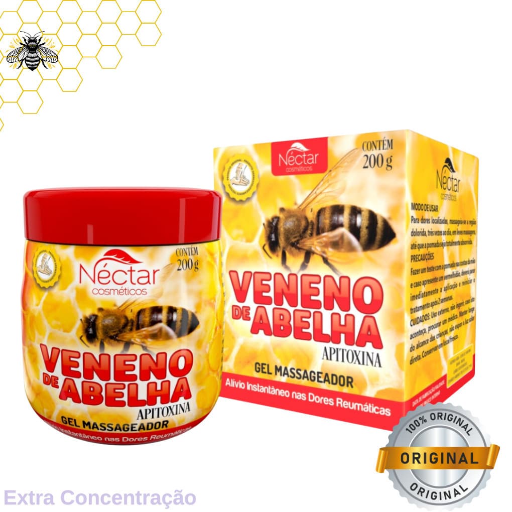 Kit 2 Potes Gel Massageador Abelha 200g - Legítimo