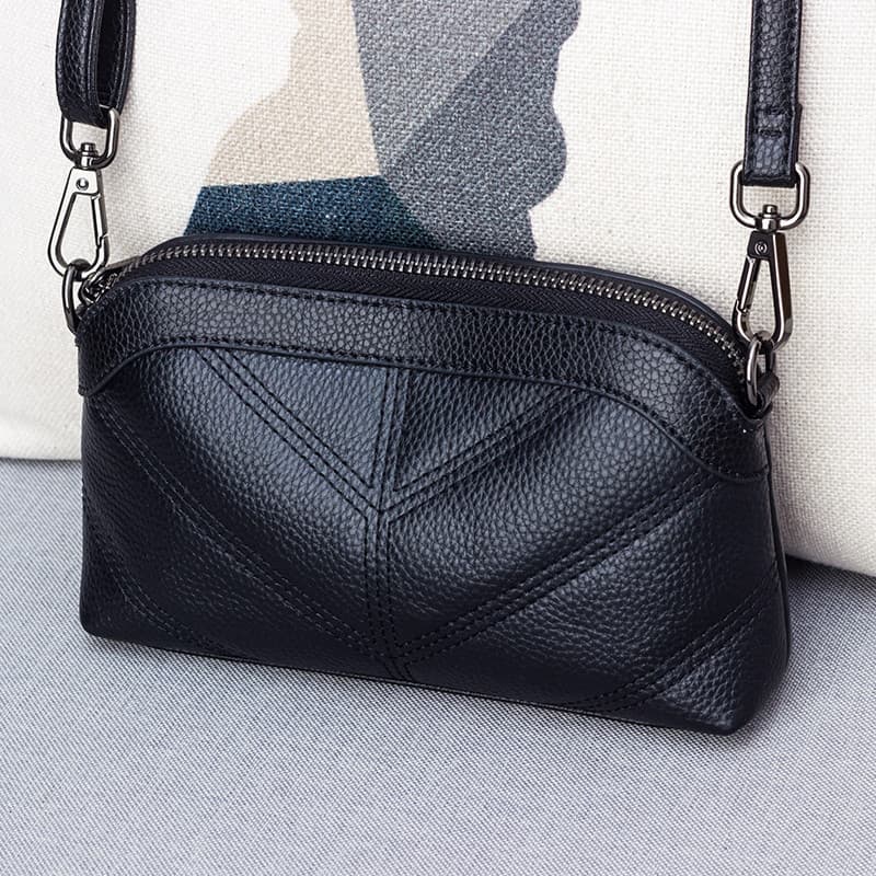 Bolsa mãe mensageiro pequena bolsa de couro genuíno 2024 novo estilo moda na moda All-Match bolsa de embreagem de couro