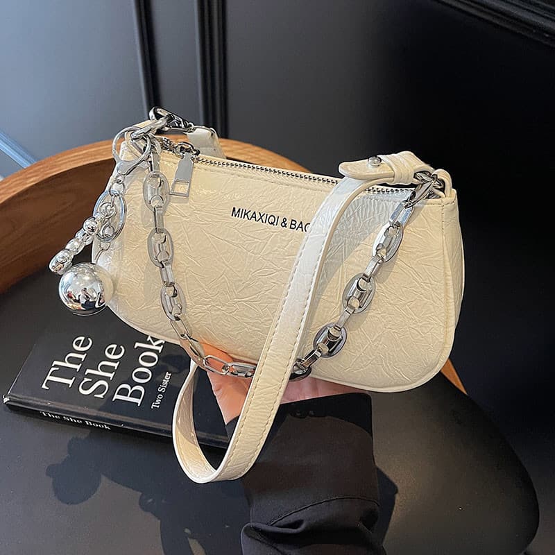 Versão coreana simples All-Match moda corrente bolsa feminina 2025 verão novo estilo High-End textura cruz-corpo pequeno