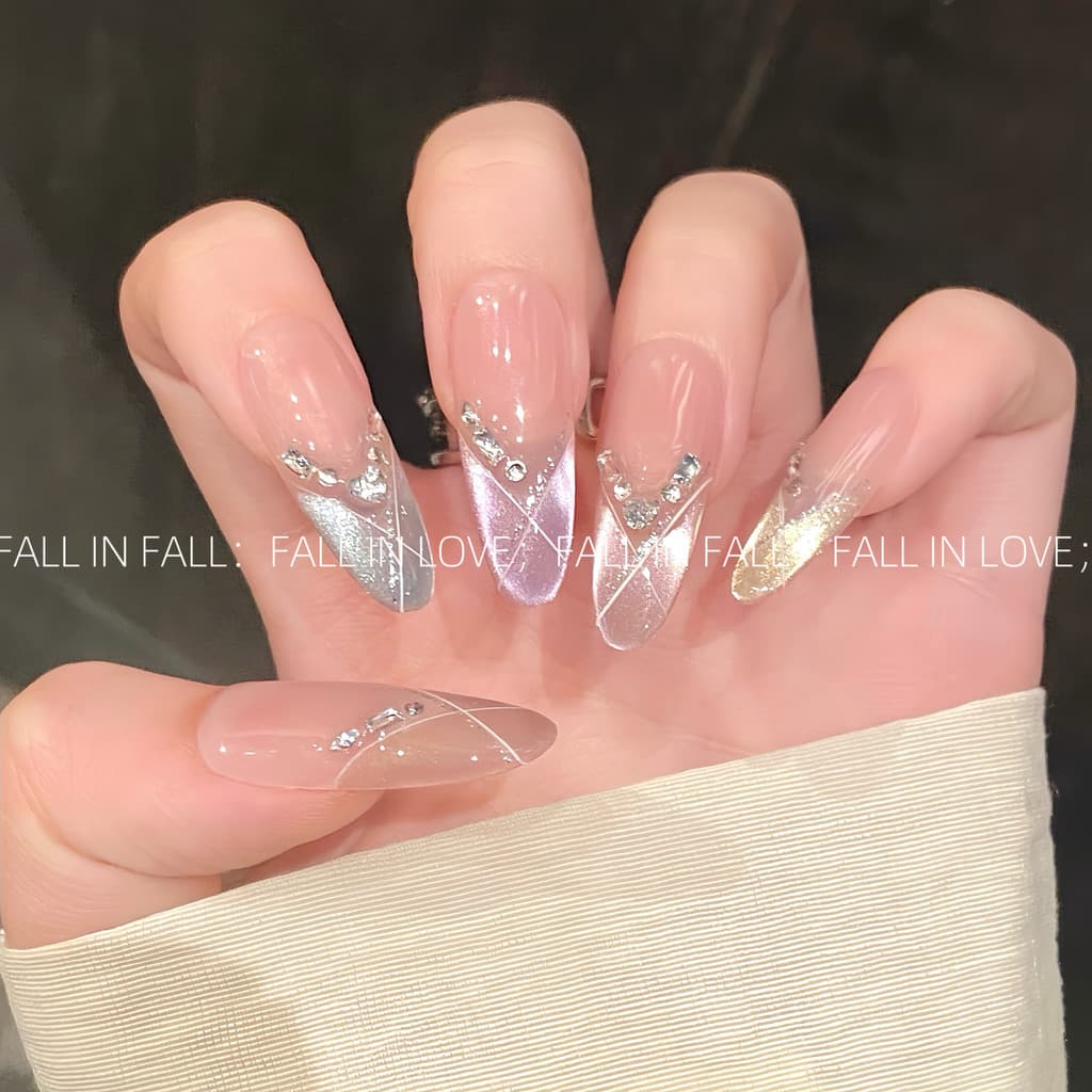 [Candy Party] French Spar Cat's Eye Dopamina 2026 Novo estilo High-End Feeling Temperamento Feito à Mão Usando Unhas