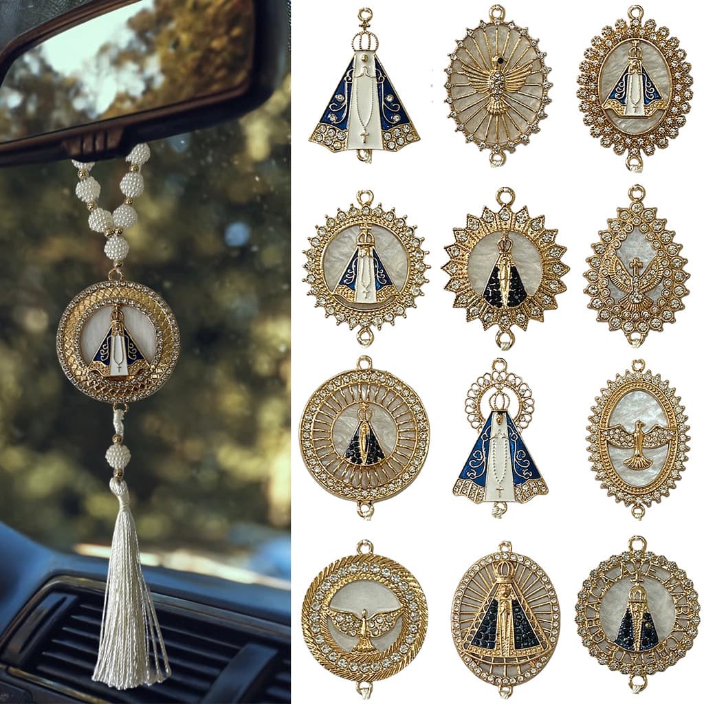 Conjunto Nossa Senhora Aparecida 6/12 Pcs - 20 Modelos! Decoração Carro e Casa - Presente Fé